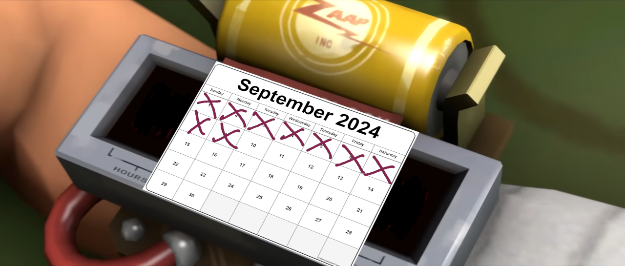 Image of a calendar on a watch, marking the days until the end of September 2024