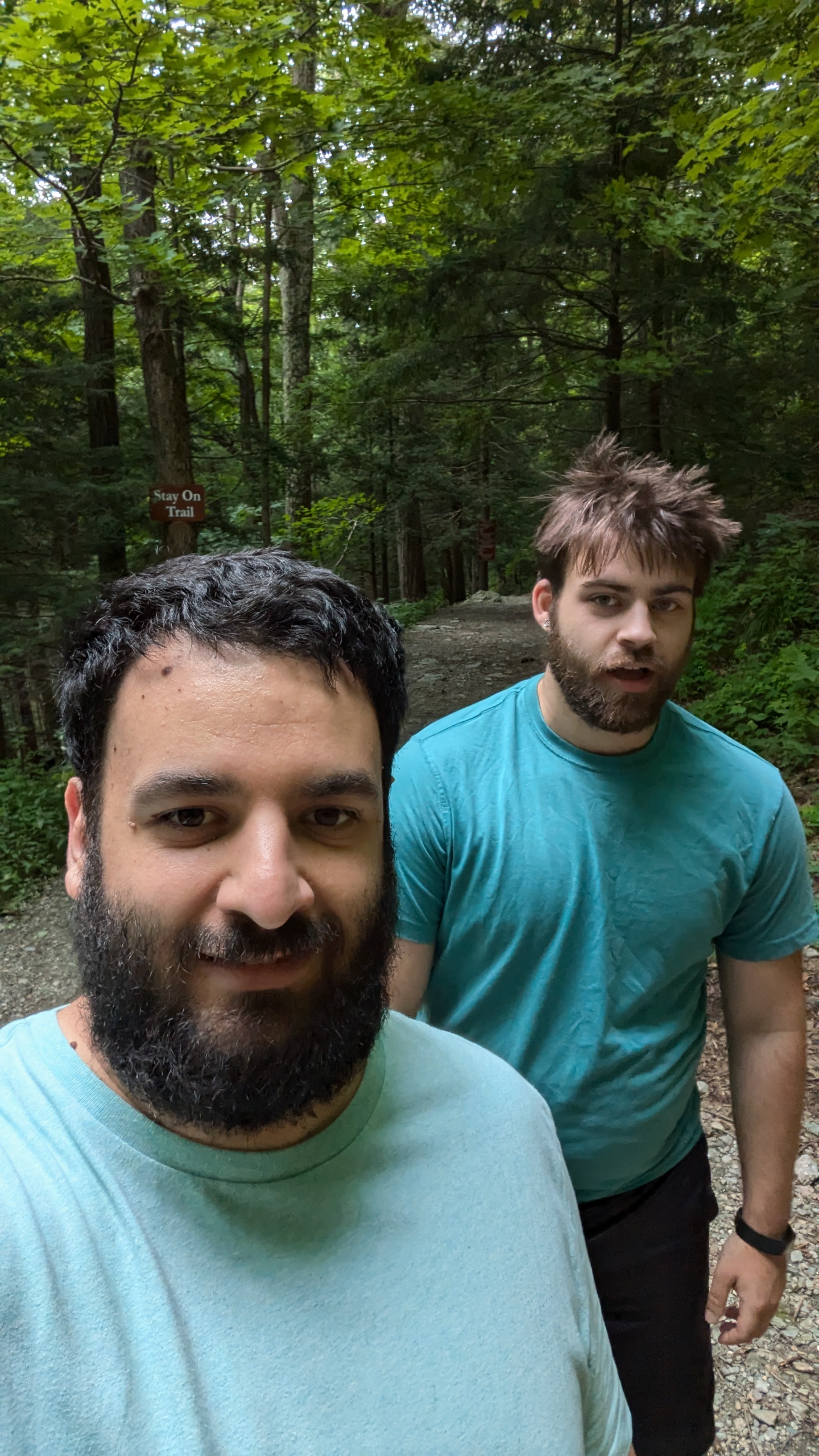 Steven and Orrin taking a selfie on the trail for Bash Bish