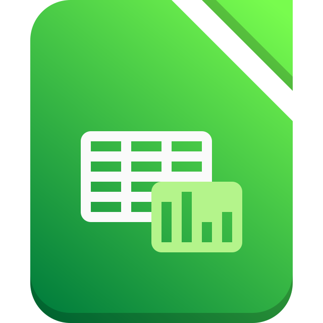 image of the LibreOffice Calc Icon - a green rectangle with a table and graph on it.