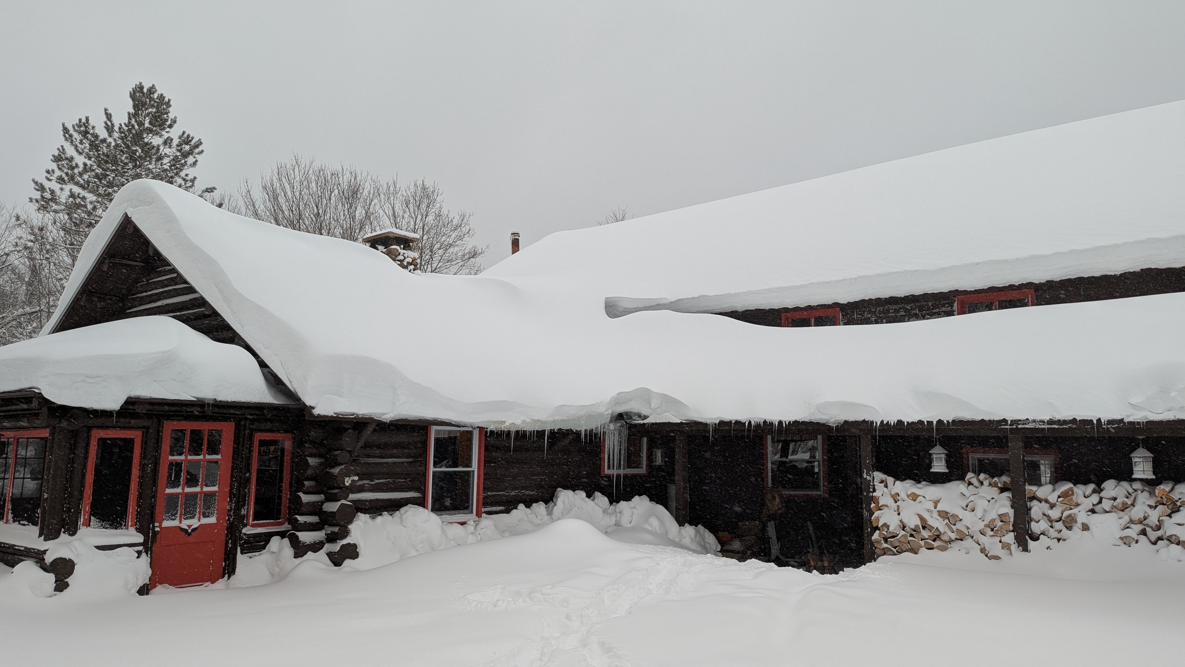 another shot of the exterior of the cabin, this time a bit closer up