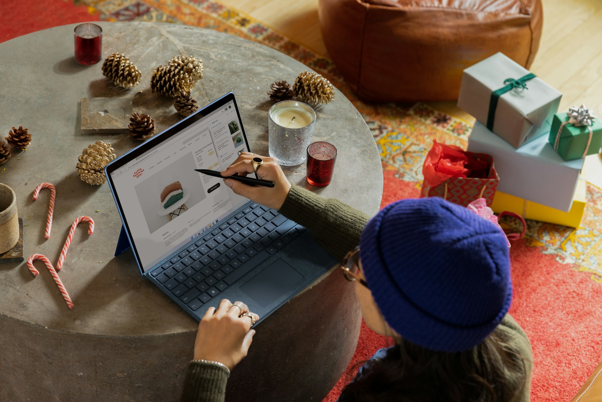 photo of a person doing online shopping on a computer