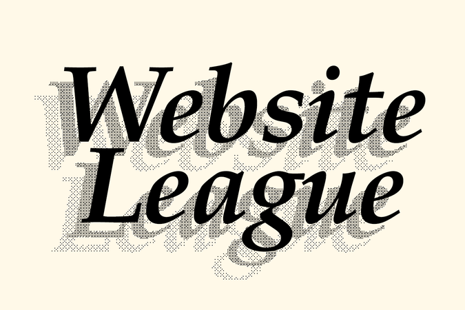 an offwhite background with black text saying 'Website League' on it