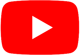 A red play button